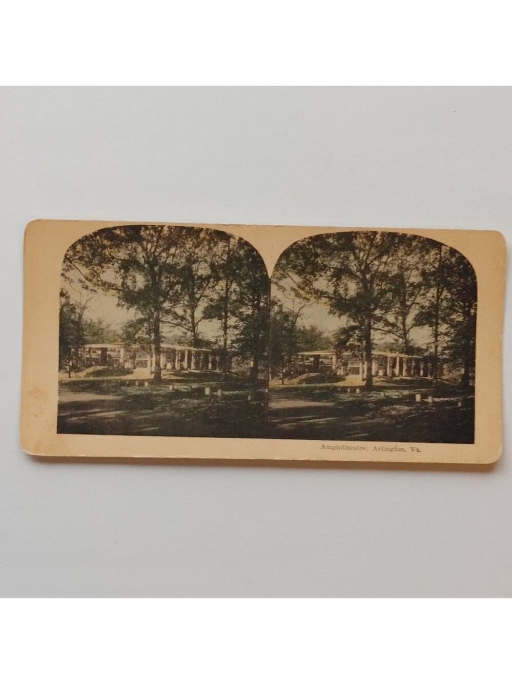 Antique Stereograph Card Amphitheatre Arlington Virginia Outdoor Scene